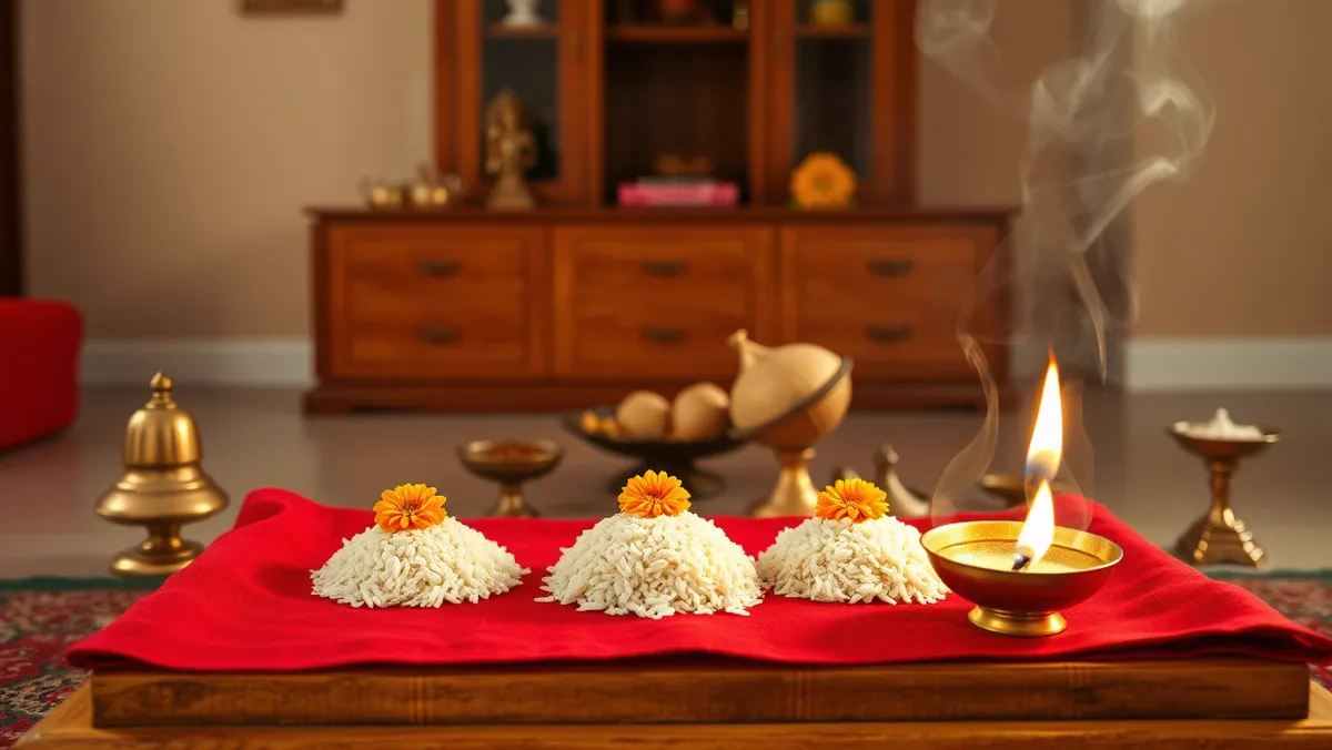 पंचदेव पूजन विधि मंत्र सहित: घर पर ऐसे करें पंचदेवता पूजा, संपूर्ण विधि Panchdev puja vidhi: लाल कपड़े से ढकी चौकी पर अक्षत के ढेर, फूल, जलता दीपक और कलश