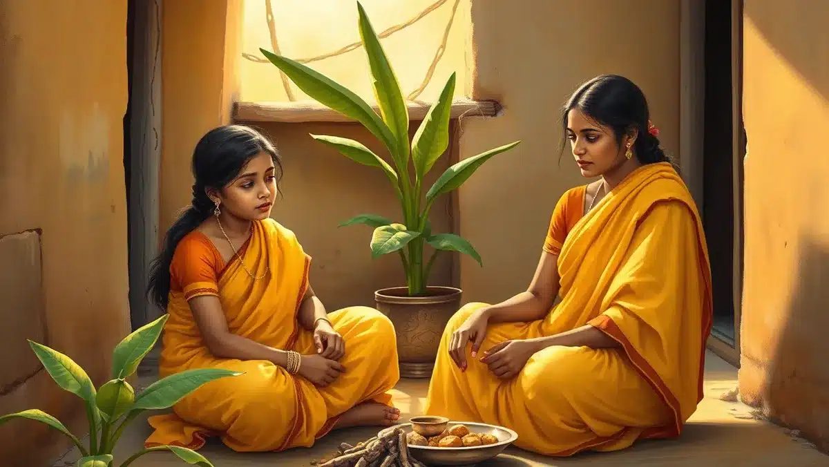बृहस्पतिवार व्रत कथा (Brihaspativar Vrat Katha): पूरी कथा, पूजा विधि, नियम और उद्यापन Guruvar vrat katha: रानी की बहन उसे गुरुवार व्रत की विधि बताते हुए